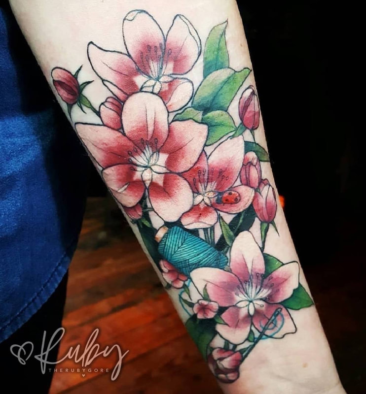 Botanical Scar Cover Up Tattoo