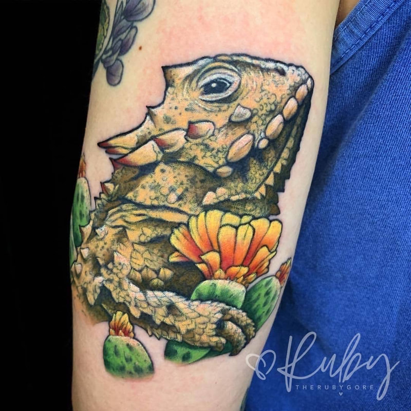 Vegan Horned Lizard Tattoo