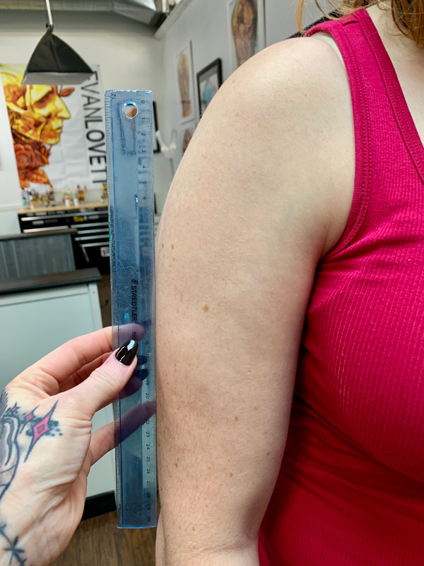 Measurement for arm tattoo